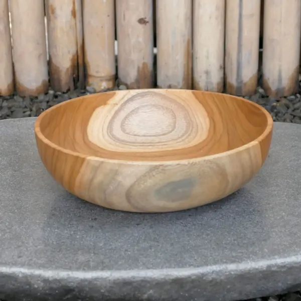 Schale aus Holz, aus Teakholz, 20 cm Durchmesser 